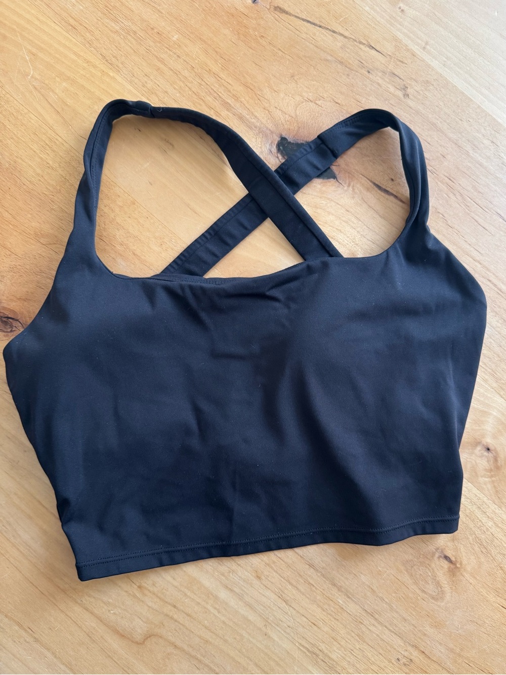 Halara Black Cross-Back Crop Bralette